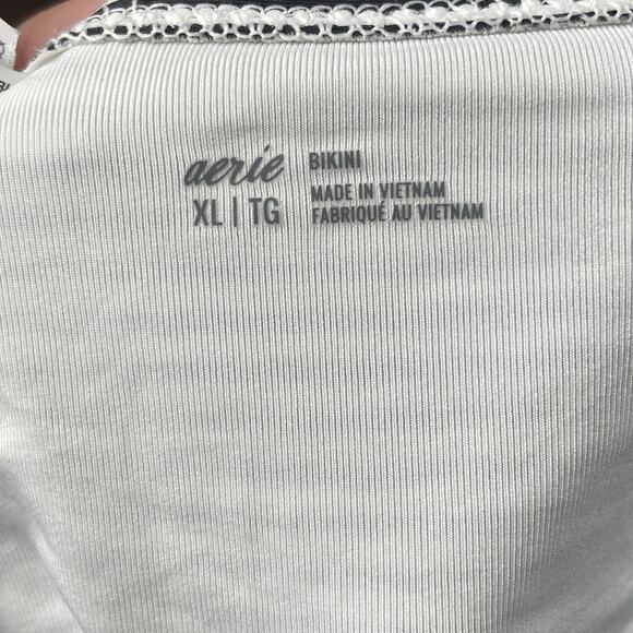 Aerie Swimsuit Bottoms Women's Size XL Striped Black White Summer Vacation Beach - Picture 3 of 5